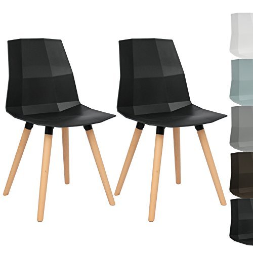 WOLTU #655 2 x Esszimmerstühle 2er Set Esszimmerstühle Design Stuhl Küchenstuhl mit Rückenlehne Kunststoff Holz Neu Design