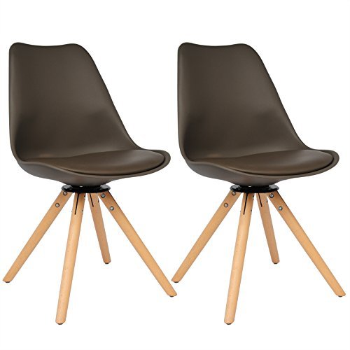 WOLTU #659 2 x Esszimmerstühle 2er Set Esszimmerstühle Design Stuhl Küchenstuhl 360°frei drehbar Holz Neu Design
