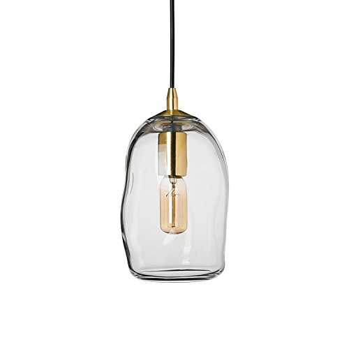 CASAMOTION Mini Pendelleuchte Hängeleuchte aus Mundgeblasenem Glas Hängelampe Moderne Stil Transparent E27 40W