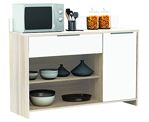 AKAZIE-weiss Küchenschrank #228 Schrank Küchenregal Küchenmöbel Singleküche Holz