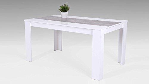 Küchentisch Esstisch Lilo Tisch Esszimmertisch weiß Betonoptik 140x80 cm