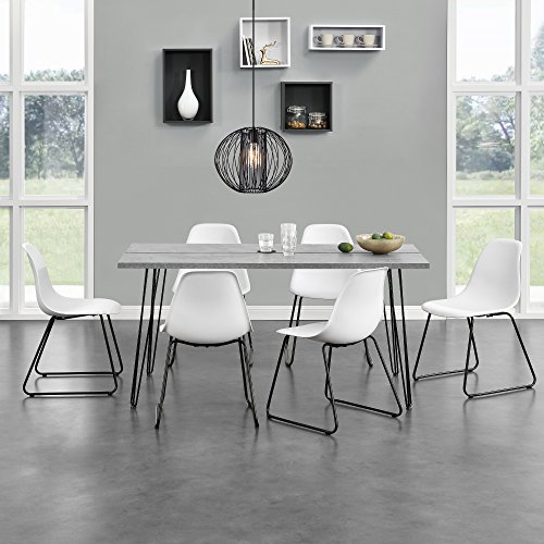 [en.casa]® Esstisch - Küchentisch Eszimmer Tisch Hairpin-leg - 160cm x 70cm x 75cm - Beton-Optik