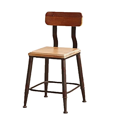 XW hocker Eisen + Massivholz Rückenlehne Barhocker einfachen Retro-Stil Stuhl Esszimmerstuhl
