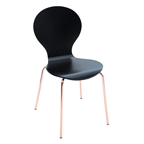 Design Stuhl FORM Designklassiker aus hochwertigem Formholz schwarz kupfer stapelbar Esszimmerstuhl Retro Küche Esszimmer Besucherstuhl Konferenzzimmer