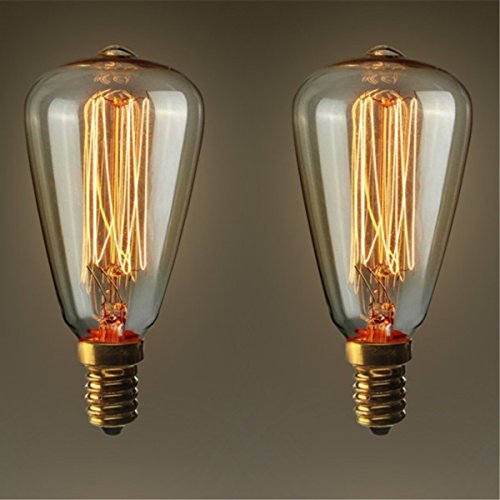 KINGSO E14 Vintage Retro Edison Glühbirne Glühlampe (40W, ST48, Dimmbar) Ideal für Nostalgie und Antik Beleuchtung 2200K 220V Warmweiß