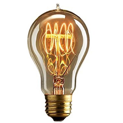 Kingso Vintage Edison E27 Glühlampe, 60 W, dimmbar, A19, Antik-Wolframspirale, Stil 23, verankerte Glühbirne, 220 V
