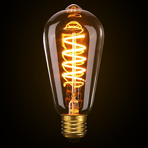 Vintage Edison Glühbirne, Elfeland E27 LED Retro Lampe Soft Spiral Filament Dekorative Glühbirne Ersetzt 25 Watt, 180LM 2200K Dimmbar 85-220V