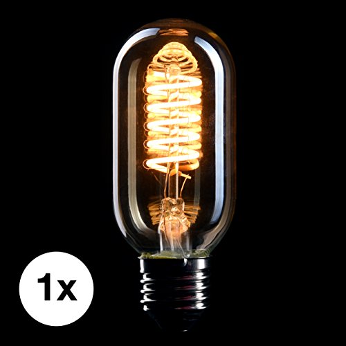 CROWN LED Edison Glühbirne E27 Fassung, Dimmbar, 4W, Warmweiß, 230V, EL06, Antike Filament Beleuchtung im Retro Vintage Look