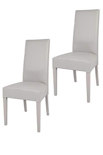 Tommychairs - 2er Set Moderne Stühle Luisa für Küche und Esszimmer, Struktur aus lackiertem Buchenholz Farbe Schwarz, Gepolstert und mit Schwarzem Kunstleder bezogen