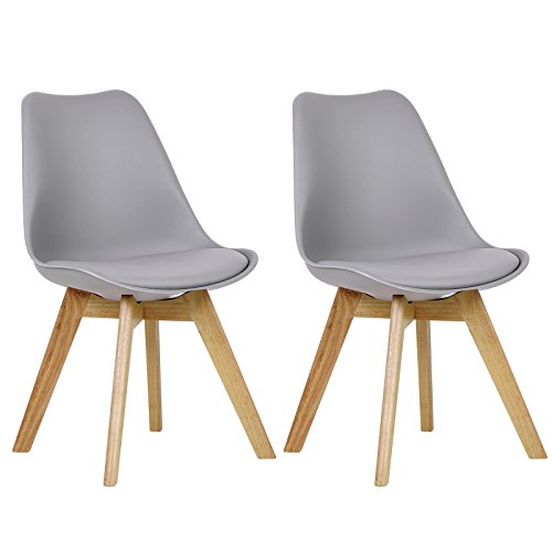 WOLTU #1095 2 x Esszimmerstühle 2er Set Esszimmerstuhl Design Stuhl Küchenstuhl Holz