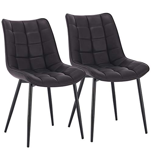 WOLTU® Esszimmerstühle #1334 2er Set Küchenstuhl Polsterstuhl Wohnzimmerstuhl Sessel mit Rückenlehne, Sitzfläche aus Samt, Metallbeine